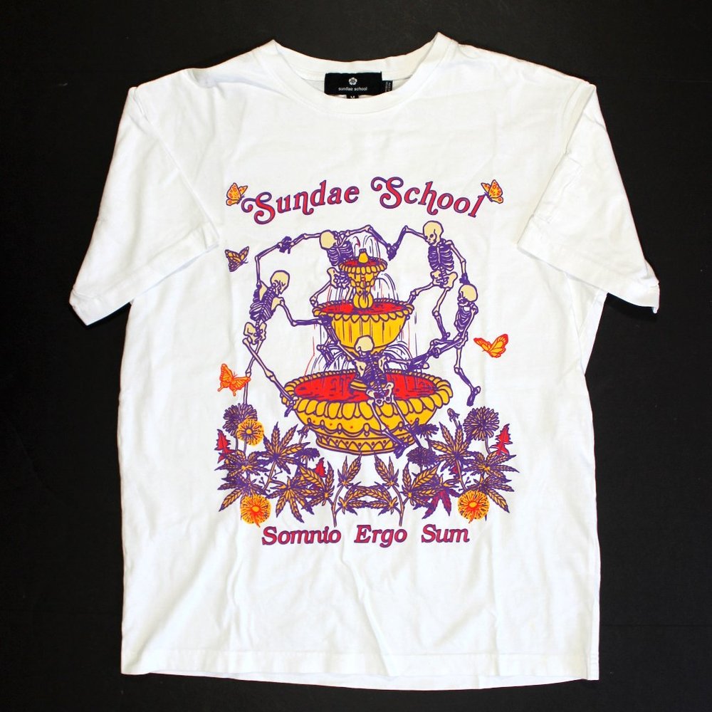Sundae School Butterfly Skeleton SS Crew Tee - Picture 1 of 6